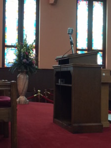 The pulpit where Dr. Martin Luther King spoke, preached and shared ideas about power in non-violence.